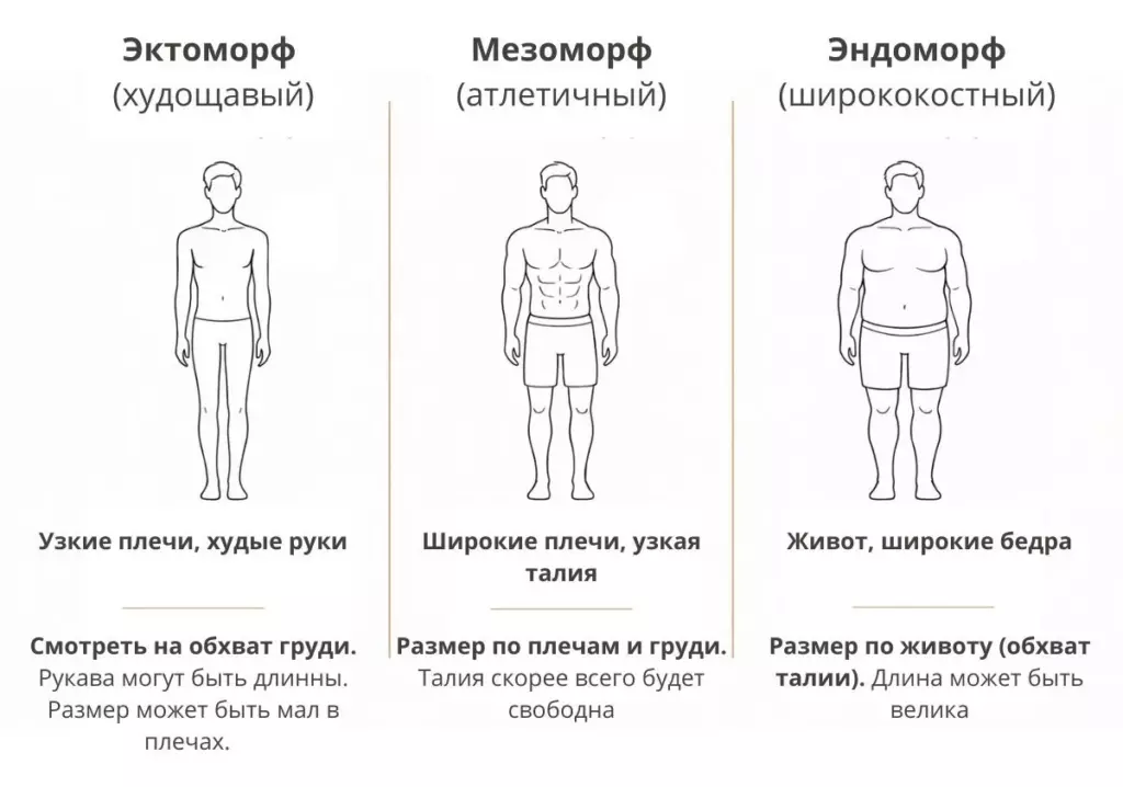 Инфографика: Особенности мужских типов фигур и выбор размера