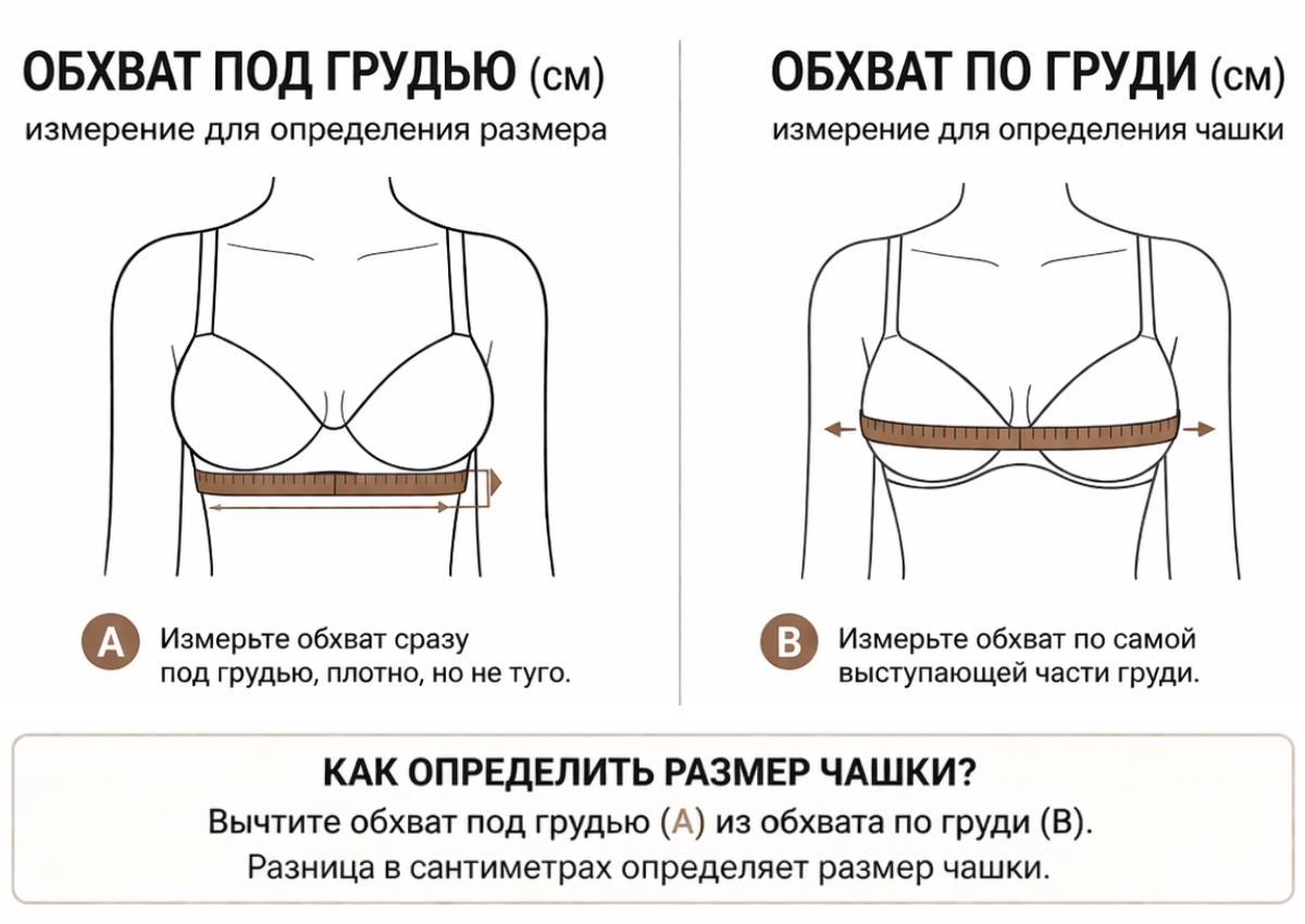 Как замерить размер бюстгальтера