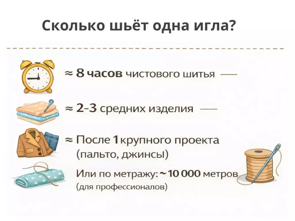 Срок службы швейной иглы